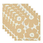 Marimekko Pieni Unikko Servett 43x43 6-pack Beige