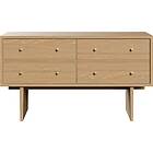 GUBI Private Sideboard 160x45x90 cm, Ljus Betsad Ek Mässing