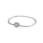 Pandora Moments Sparkling Heart Clasp Ormkedjearmband