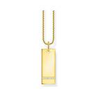 Thomas Sabo Halsband Bred Tag med Vita Stenar Guld