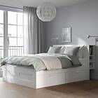 IKEA BRIMNES Sängstomme med förvaring och gavel 180x200 cm