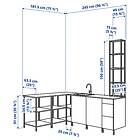 IKEA ENHET Hörnkök Höjd väggskåp: 150 cm