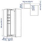 IKEA PAX Påbyggnadsdel hörn med 4 hyllor 53x58x201 cm