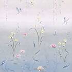 Sanderson Water Garden Soft Jade Pink Blossom 217131