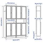 IKEA BILLY / OXBERG Bokhylla med överhylla/dörrar 160x30x237 cm