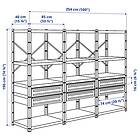 IKEA BROR Hylla med lådor/hyllplan 254x40x190 cm