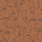 Intrade amazonia Linear Visage Burnt Orange tapet 91271