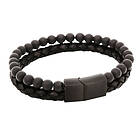 by BILLGREN Armband, Läder/Onyx, svart 8147 21 cm