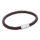 by BILLGREN Läderarmband, Flätat med lås i stål, Brunt 8126 19 cm