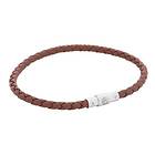by BILLGREN Läderarmband Tunt/Flätat Cognac 8202 21 cm
