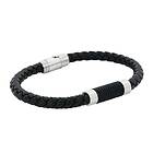by BILLGREN Läderarmband, stålspänne, svart 8124 21 cm