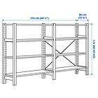 IKEA IVAR 2 sektioner/hyllor 174x30x124 cm