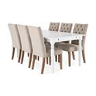 Scandinavian Choice Hampton Matgrupp 190 cm med 6 Jenny Stol Vit/Beige