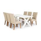 Scandinavian Choice Linnea Matgrupp 180 cm med 6 Jenny Stol Vit/Beige