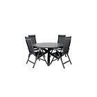 Venture Home Parma Matgrupp Rund Ø140cm 4 Albany Positionsstolar Sort/ GR21715