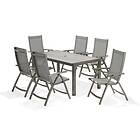 Lifestyle Garden Solana Matgrupp 160 cm 6 Positionsstolar Grå