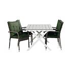 Comfort Garden Tunis Matgrupp 150 cm 4 Thor Light Fåtöljer m Dyna Sort/Grønn/Grå