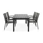 Comfort Garden Portland Matgrupp 152-210x90 4 Thor Light Stapelstol Sort/Grå