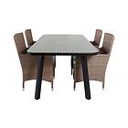 Venture Home Paola Matgrupp 200cm 6 Malin Armchairs Svart GR21573