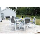 Venture Home Copacabana Matgrupp Rund Ø140cm 6 Alina Matstolar Svart GR21730