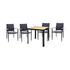 Lifestyle Garden Portals Matgrupp 95x95 cm 4 Armchairs Teak/Svart