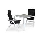 Comfort Garden Tunis Matgrupp 90x90 2 Monaco Lyx Positionsstol m Dyna Hvit/Svart