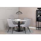 Venture Home Razzia Matgrupp Rund Ø106cm 4 Velvet Lyx Matstolar Vit/Sva GR14096