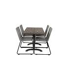 Venture Home Denver Matgrupp 120 cm 4 Lindos Matstolar Svart GR18216