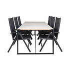 Venture Home Texas Matgrupp 200cm 6 Break Positionsstolar Sort/Grå GR18391