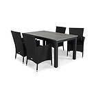 Monaco Matgrupp 152-210 4 Thor Lenestol m Dyna Sort/Sort/Svart