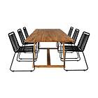 Venture Home Plankton Matgrupp 220cm 6 Lindos Stapelbara Matstolar Vit GR21405