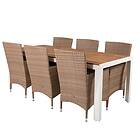 Venture Home Malin Matgrupp 205 cm 6 st Matstol Beige/Brun GR19011