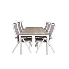 Venture Home Llama Matgrupp 205cm 6 Albany Positionsstolar Vit/Grå GR18377