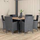 Venture Home Mexico Matgrupp Rund Ø140cm 6 Malin Armchairs Svart GR18801