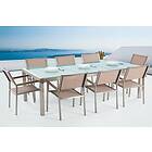 Grosseto Trädgårdsmöbelset Med Bord+8 Chairs Beige 91578