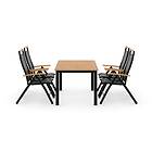 deNoord Las Vegas Matgrupp 152-210 4 Positionsstol Lyx Sort/Teak
