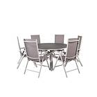 Venture Home Copacabana Matgrupp Rund Ø140cm 6 Positionsstolar Grey/Vit GR19048