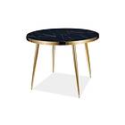 Calvik Spisebord 100 cm Runt Marmorlook Glas/Sort/Guld CALVINMAZL100