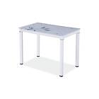 Damara Spisebord 100 cm Glas/Vit DAMARB