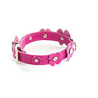 Martin Sellier Fyrklöver Läderhalsband- Fuchsia
