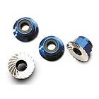 Traxxas TRX-1747R Lock Nut Aluminium Flanged M4 Blue (4)