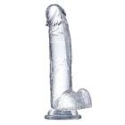 Realistic Latetobed Dildo with Testicles Crystal Material 18cm