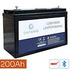 Ontario PRO X Heat 12V 200Ah LifePO4 lithium batteri ONT12V-SYL-200AH-H