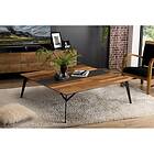 Macabane Table Basse Carrée MADISON Bois Teck Recyclé Métal Et Pieds 120 X Cm