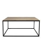 Macabane Table basse carrée 90x90cm aluminium doré et noir pieds métal JOHAN