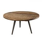 Macabane Table d'appoint ronde 55 cm bois de Teck recyclé et pieds métal SIANA