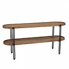 Macabane Console double plateau arrondi en bois de teck recyclé