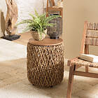 Macabane Table d'appoint ronde 40x40cm en tissage de fibre cocotier