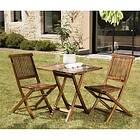 Macabane Salon de jardin HANNA en bois teck huilé 2 personnes ensemble : 1 table carrée pliante 70 x cm et chaises