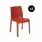3S. X Home Lot De 2 Chaises Design Rouge Laquee Lady